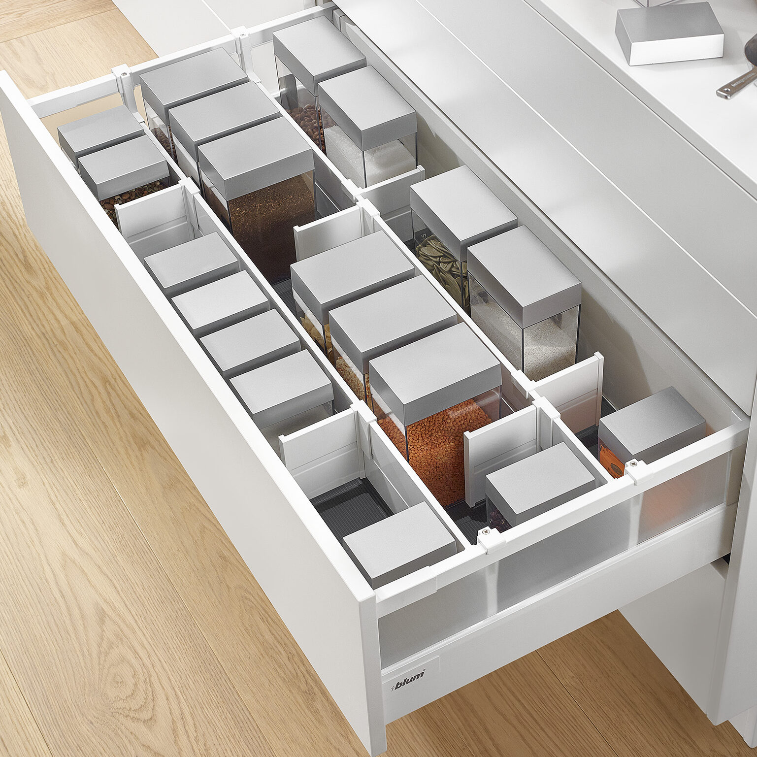 Orga-line drawer dividers provide easy to use storage areas